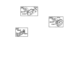Muffler-Exhaust And Guard Diagram and Parts List for 120600TO120699  Briggs and Stratton Engine